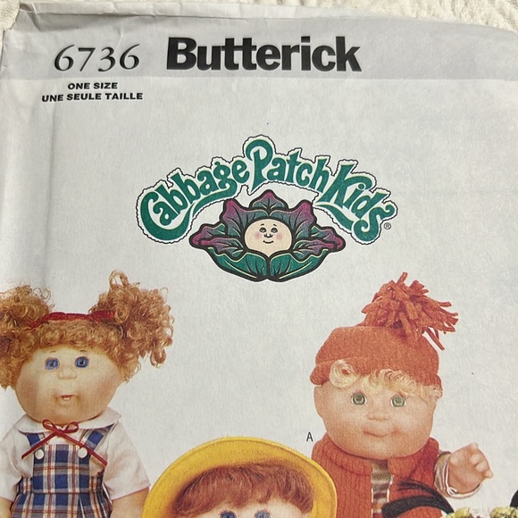 Butterick Pattern 6736 Cabbage Patch Kids Clothes 5 Outfits Uncut 2000 12” Doll - Picture 3 of 10